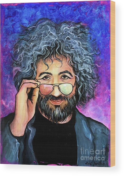 Jerry Garcia Wood Print featuring the painting Jerry Garcia by Dori Hartley