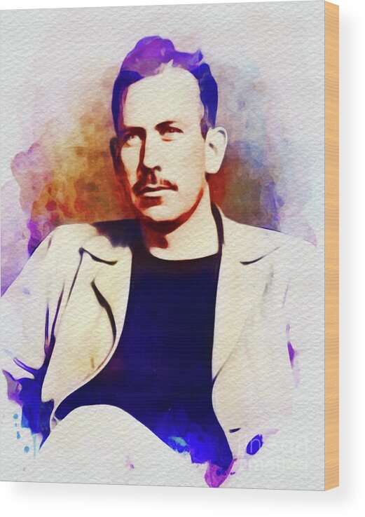 John Wood Print featuring the painting John Steinbeck, Literary Legend by Esoterica Art Agency