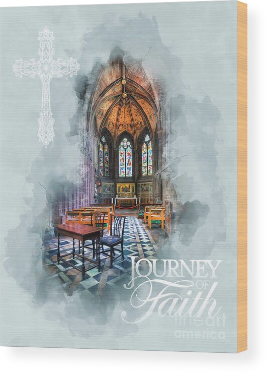 Church Wood Print featuring the mixed media Journey Of Faith by Ian Mitchell