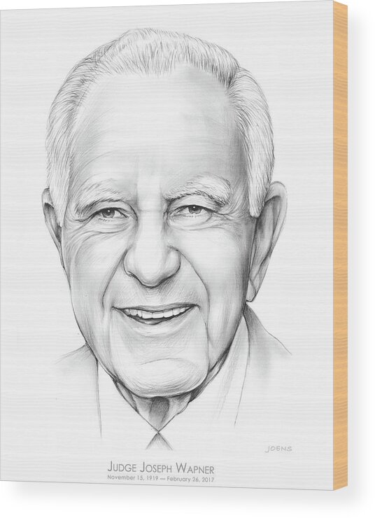 Judge Wapner Wood Print featuring the drawing Judge Wapner by Greg Joens