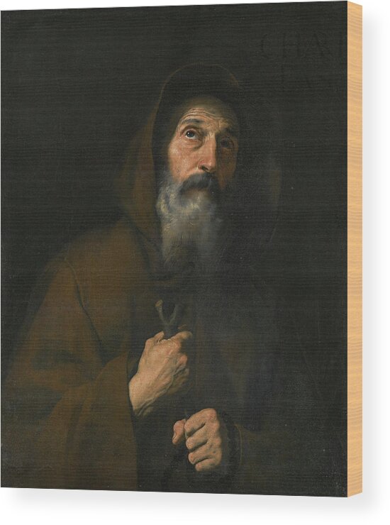 Saint Francis Of Paola Wood Print featuring the painting Jusepe de Ribera by MotionAge Designs