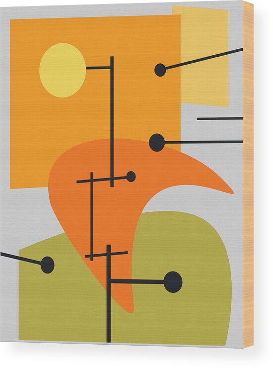 Abstract Wood Print featuring the digital art Juxtaposing Thoughts by Richard Rizzo