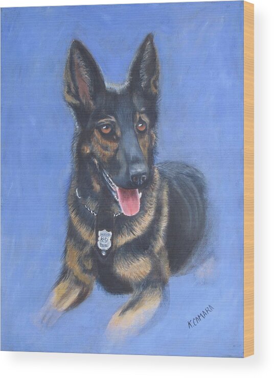 Pets Wood Print featuring the painting K-9 Moses by Kathie Camara