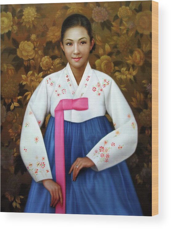 Woman Wood Print featuring the painting Korea belle 6 by Yoo Choong Yeul