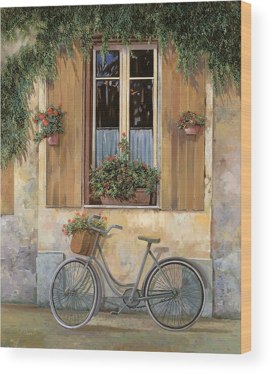 #faatoppicks Wood Print featuring the painting La Bicicletta by Guido Borelli