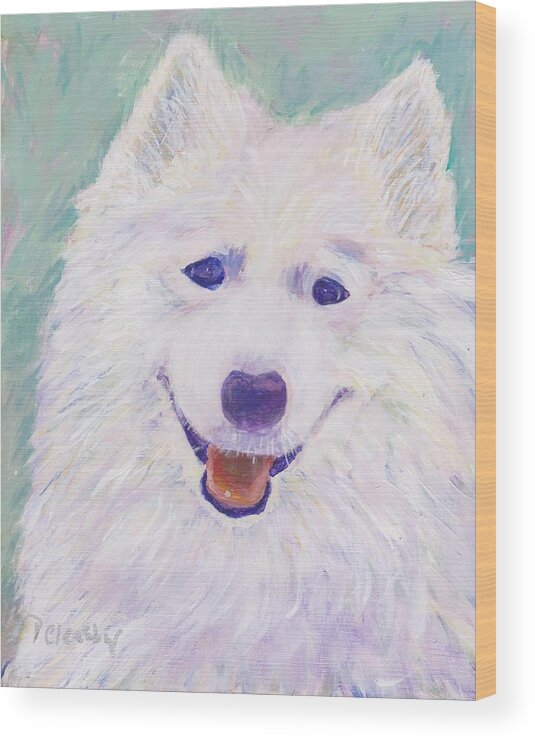 Dog Wood Print featuring the painting Laser by Patricia Cleasby