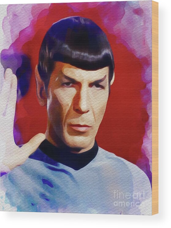 Leonard Wood Print featuring the painting Leonard Nimoy as Spock by Esoterica Art Agency