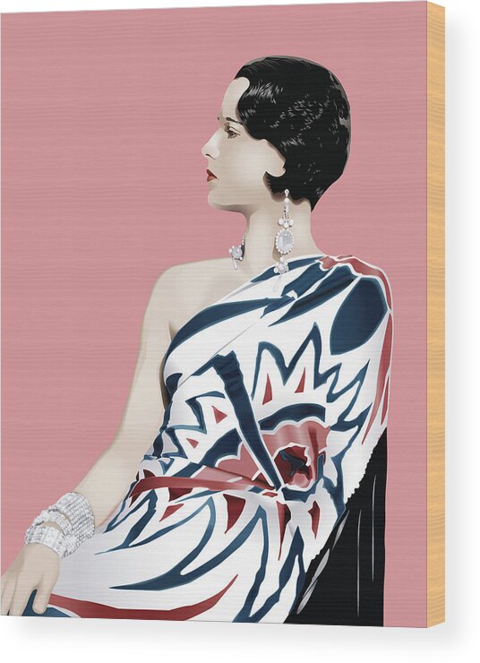 Louise Brooks Official Wood Print featuring the digital art Louise Brooks in Hollywood by Louise Brooks