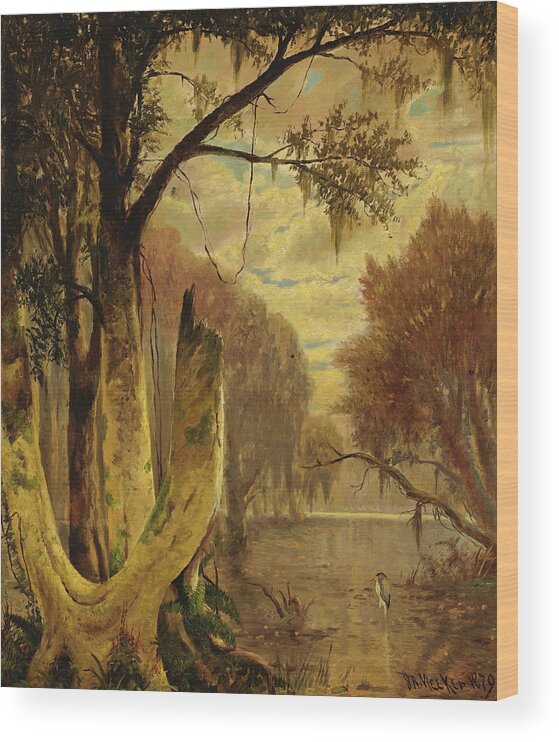 Joseph Rusling Meeker Wood Print featuring the painting Louisiana Bayou by Joseph Rusling Meeker