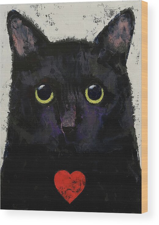 Art Wood Print featuring the painting Love Cat by Michael Creese