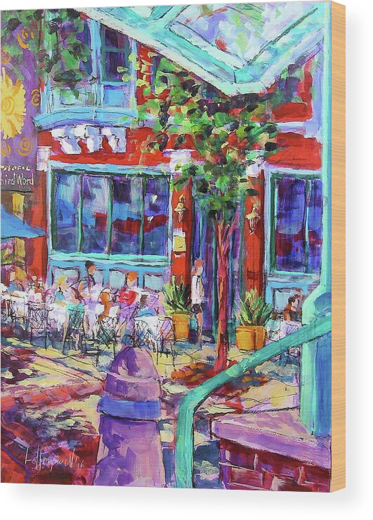 Painting Wood Print featuring the painting Lunch Alfresco by Les Leffingwell