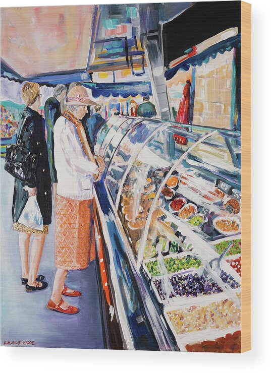 Acrylic Wood Print featuring the painting Madame Masson Goes To Market by Seeables Visual Arts