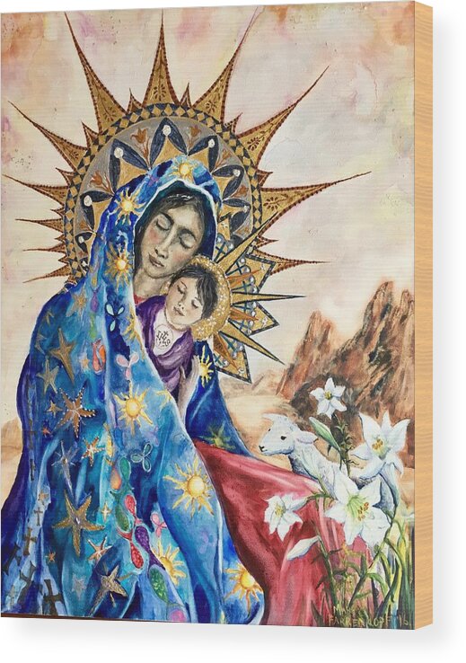 Mary Wood Print featuring the mixed media Madonna of the Unescorted by Mary C Farrenkopf