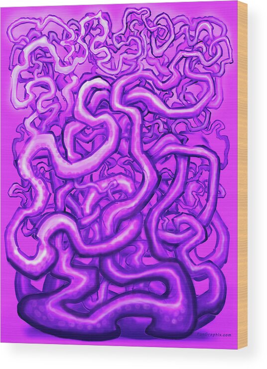 Surreal Wood Print featuring the digital art Magenta Vines by Kevin Middleton