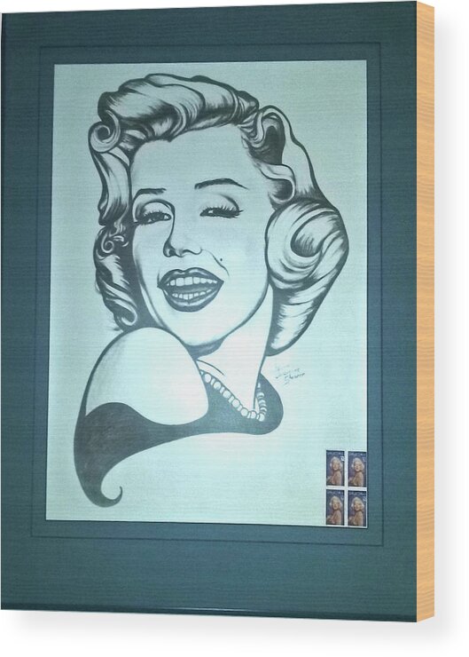 Mariyn Monroe Wood Print featuring the photograph Marilyn Monroe By Jackie Shearer by Jay Milo