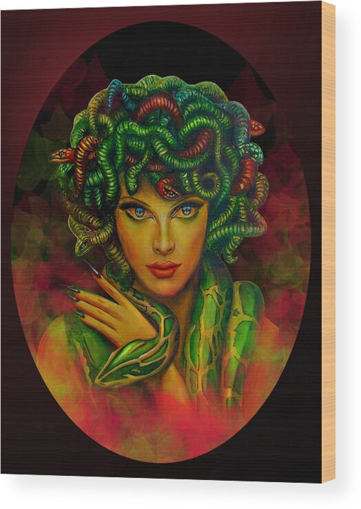 Medusa Wood Print featuring the digital art Medusa - Greek Mythology by Richa Malik by Richa Malik