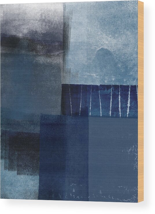 Blue Wood Print featuring the mixed media Mestro 1- Abstract Art by Linda Woods by Linda Woods