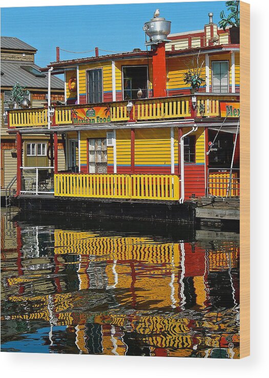 Victoria Wood Print featuring the digital art Mexican Food at Fisherman's Wharf by Gary Olsen-Hasek