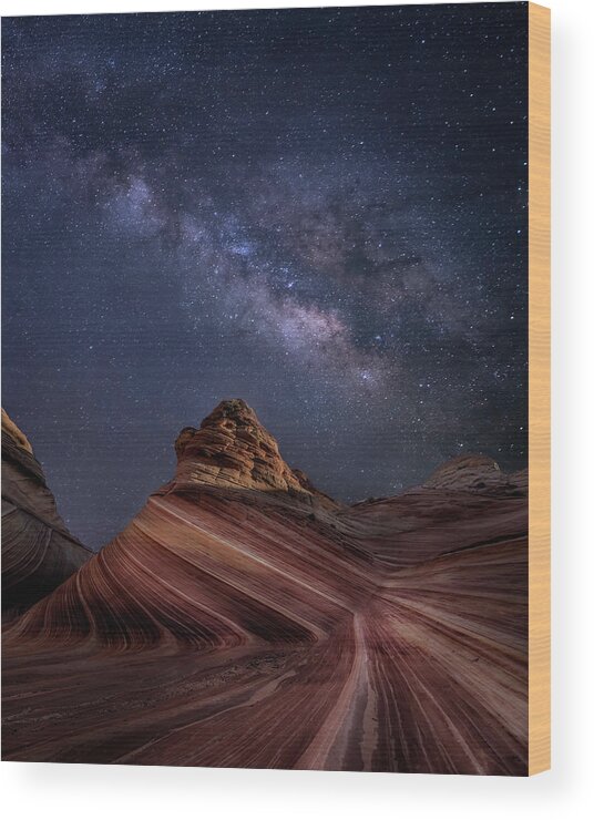 Milky Way Wood Print featuring the photograph Milky Way and the Wave by Michael Ash