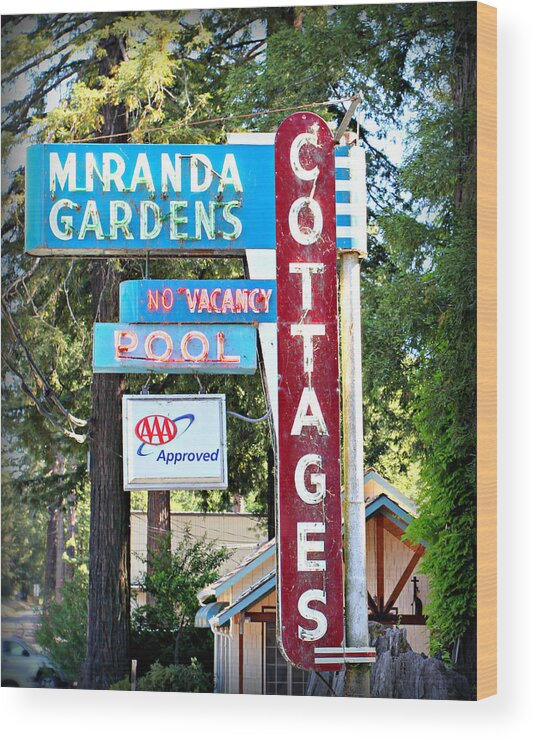 Miranda Wood Print featuring the photograph Miranda Gardens by Steve Natale