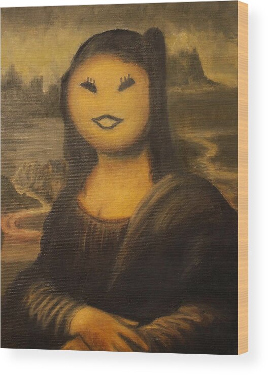 Fisher Price Wood Print featuring the painting Mona Price by Daniel W Green