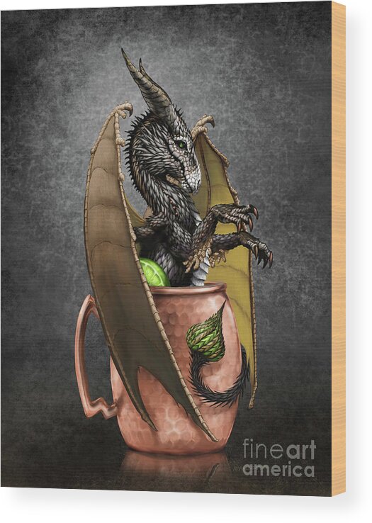Moscow Mule Wood Print featuring the digital art Moscow Mule Dragon by Stanley Morrison