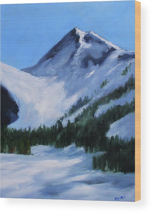 Mount Baker Landscape Painting Wood Print featuring the painting Mount Baker Glacier by Nancy Merkle