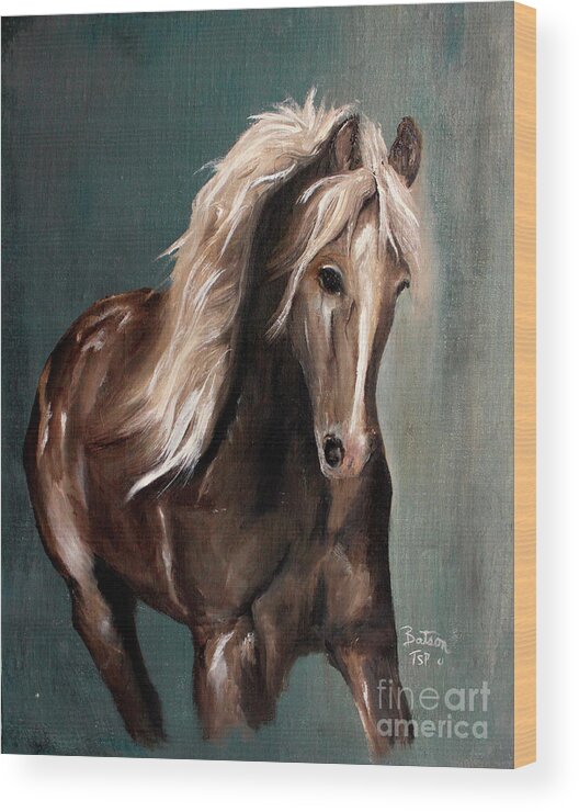 Rocky Mountain Horse Wood Print featuring the painting Mountain Horse Fever by Barbie Batson