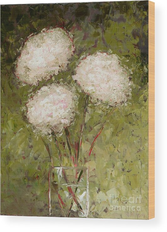 Flowers Wood Print featuring the painting Mums the Word by Glenda Cason