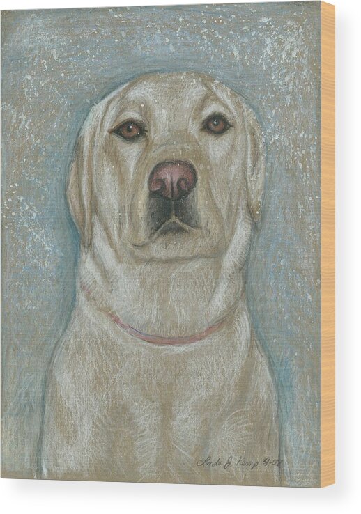 Dog Wood Print featuring the drawing My Maggie by Linda Nielsen