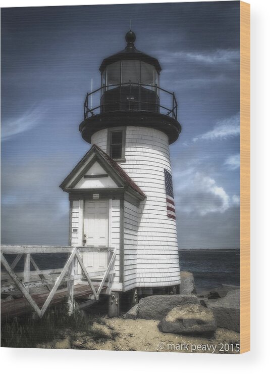 Nantucket Light House Color Dreamy Wood Print featuring the photograph Nantucket Lighthouse by Mark Peavy