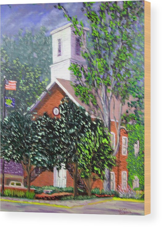Plein Air Wood Print featuring the painting Nashville Court House by Stan Hamilton
