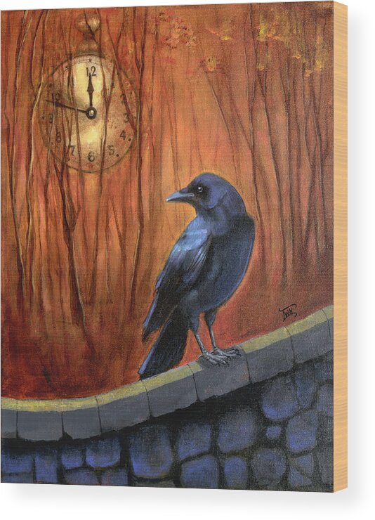 Crow Wood Print featuring the painting Nearing Midnight by Terry Webb Harshman