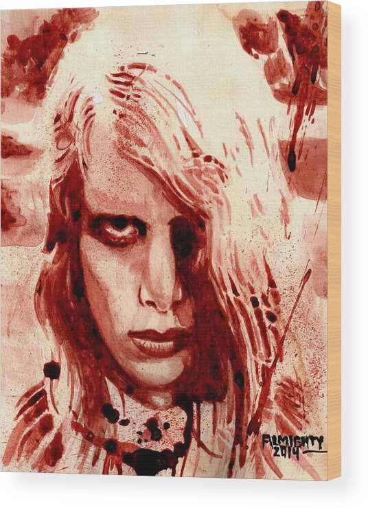 Night Of The Living Dead Wood Print featuring the painting Night Of The Living Dead by Ryan Almighty