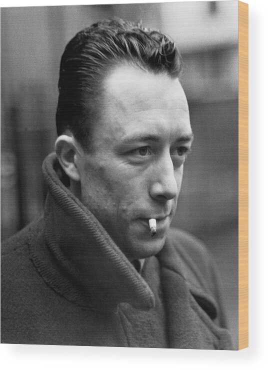 Nobel Prize Winning Writer Albert Camus #1 Paris France 1944-2015 Wood Print featuring the photograph Nobel Prize Winning Writer Albert Camus Paris, France, 1944 -2015 by David Lee Guss