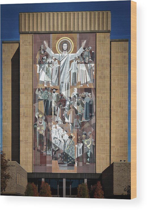 Notre Dame University Wood Print featuring the photograph Notre Dame's Touchdown Jesus by Mountain Dreams