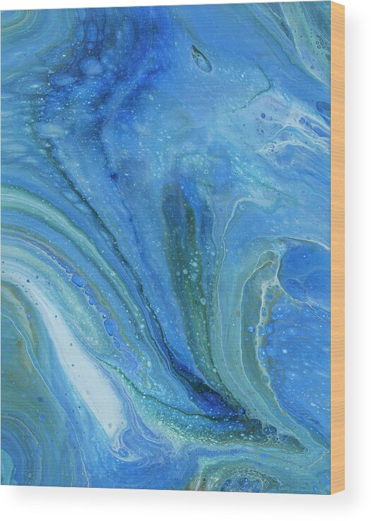 Abstract Wood Print featuring the painting Ocean Motion by Darice Machel McGuire
