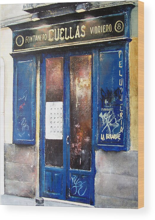 Old Wood Print featuring the painting Old Plumbing-Madrid by Tomas Castano