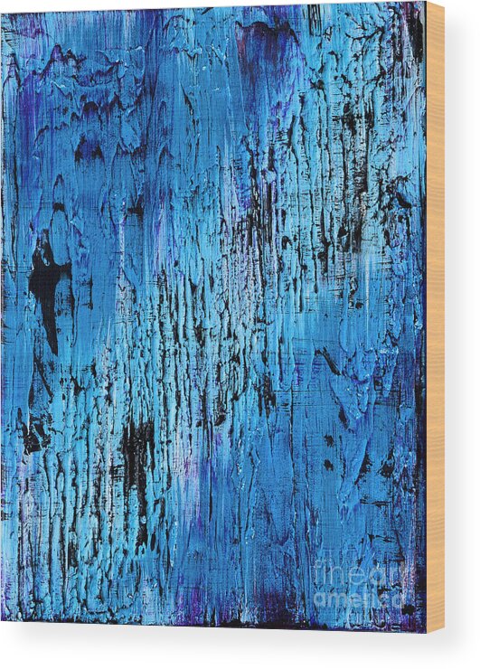 Waterfall Wood Print featuring the painting On Edge by Alys Caviness-Gober