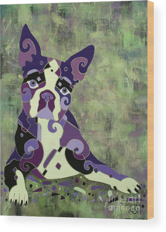 French Bull Dog Wood Print featuring the painting On Stand by by Barbara Rush