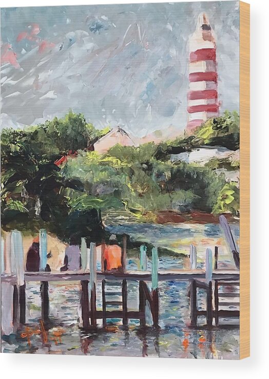 Hope Town Wood Print featuring the painting On the Dock by Josef Kelly