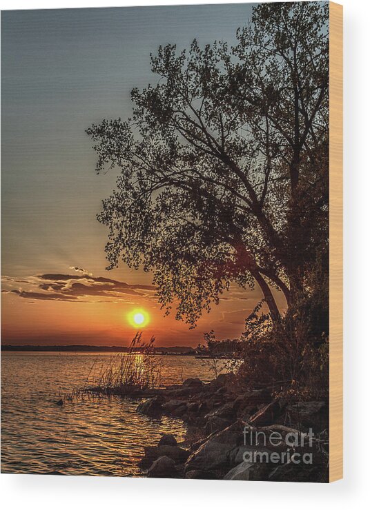 Sunset Wood Print featuring the photograph Onondage Lake Sunset by Rod Best