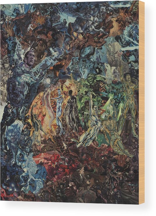 El Greco Wood Print featuring the mixed media Opening of the Fifth Seal after El Greco by Joshua Redman