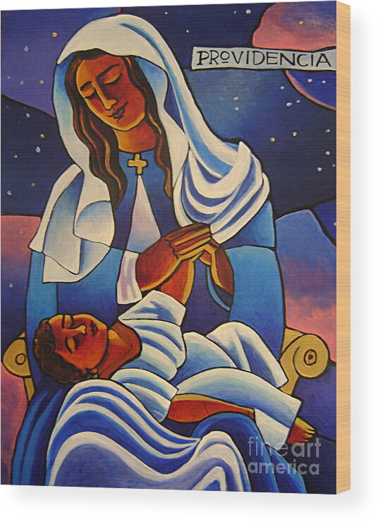 Our Lady Of The Divine Providence Wood Print featuring the painting Our Lady of the Divine Providence - MMOLD by Br Mickey McGrath OSFS