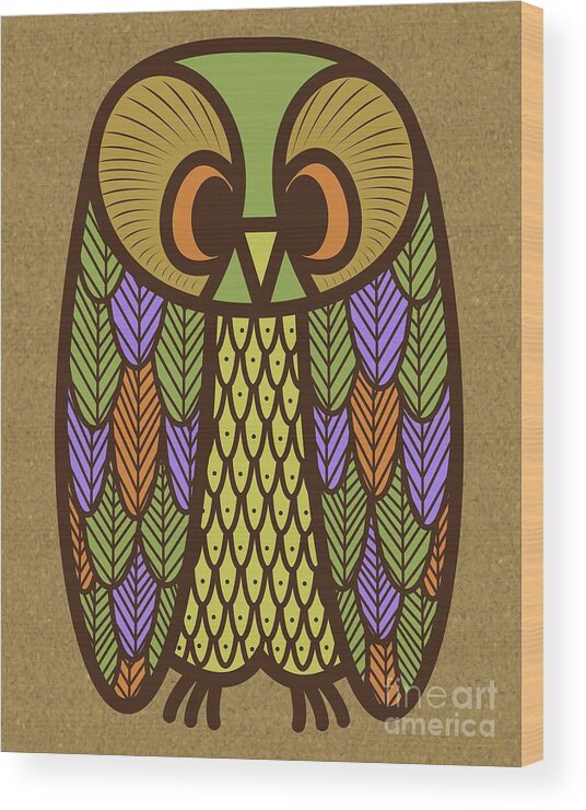 Owl Wood Print featuring the digital art Owl 2 by Donna Mibus