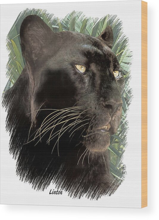 Leopard Wood Print featuring the digital art Panther 8 by Larry Linton