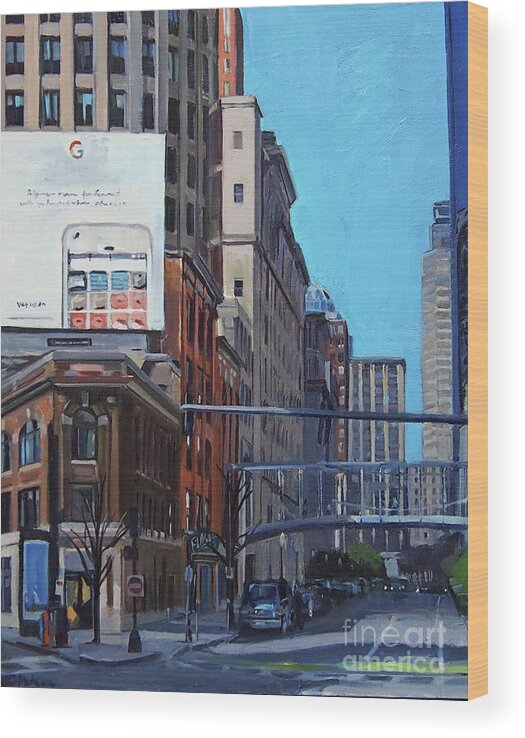 Boston Plein Air Painter Wood Print featuring the painting Park Square by Deb Putnam