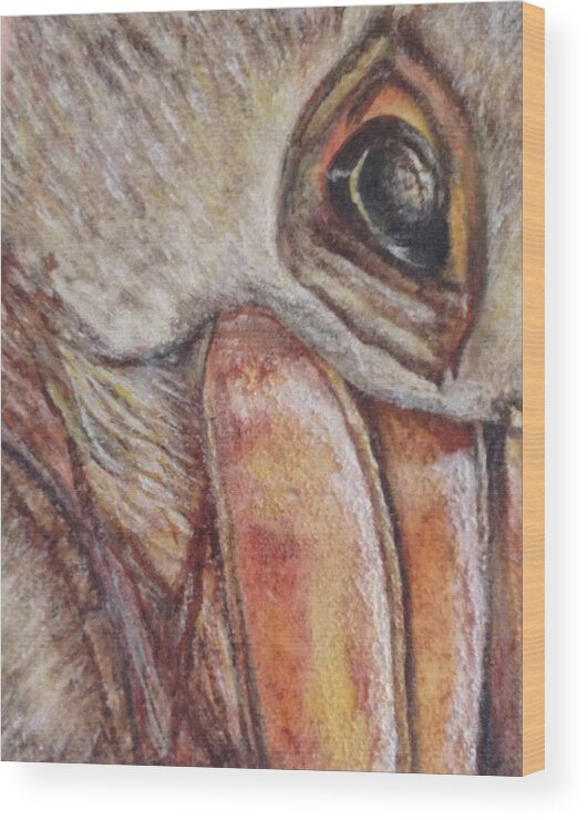 Endangered Species Wood Print featuring the painting Pelican by Toni Willey