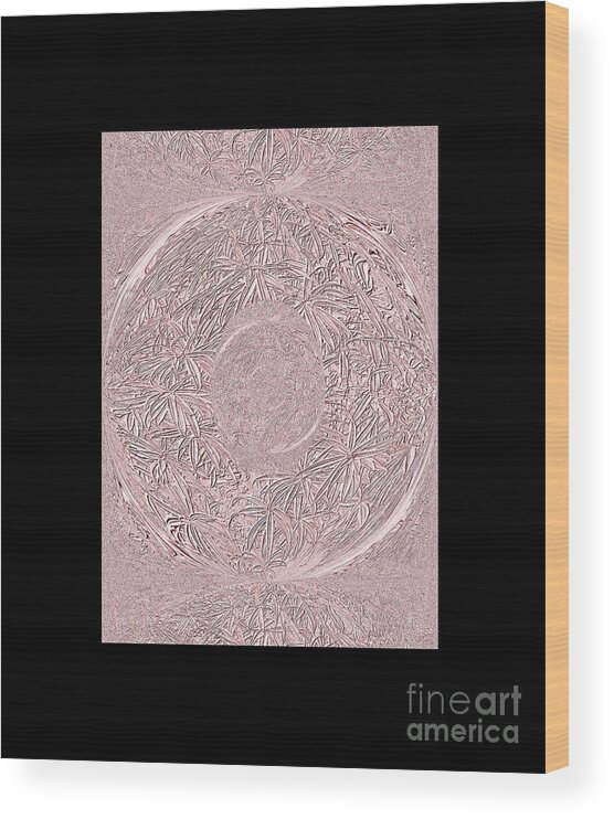 Black. Pink Wood Print featuring the digital art Pink Ring. Special by Oksana Semenchenko