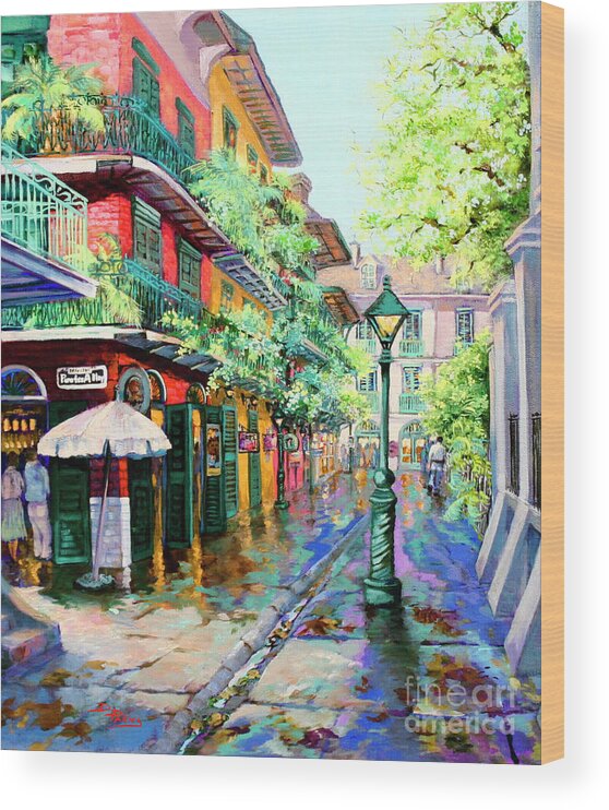 New Orleans Art Wood Print featuring the painting Pirates Alley - French Quarter Alley by Dianne Parks